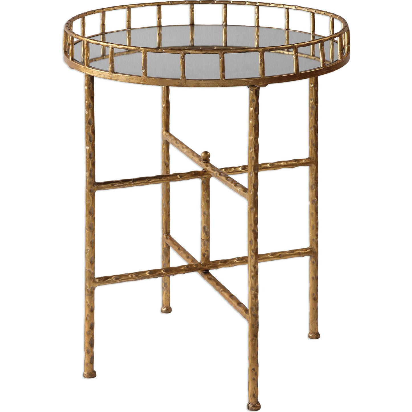 001 S-253107 | Additional Silo | Tilly Accent Table by Uttermost in gold. Made from iron, mdf, mirror in a modern style.
