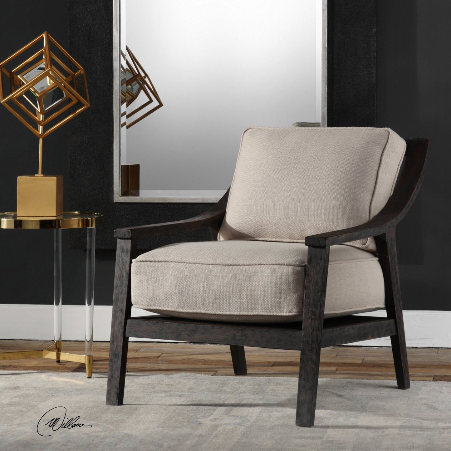 002 S-252894 | Additional Silo | Lyle Accent Chair by Uttermost. Made from solid wood, plywood, fabric, foam in a modern style.