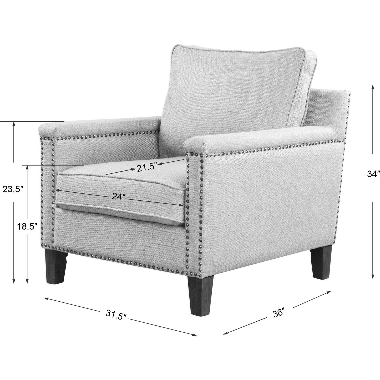 007 S-252887 | Additional Silo | Charlotta Accent Chair by Uttermost. Made from fabric, plywood, oak, foam in a cottage & farmhouse style.