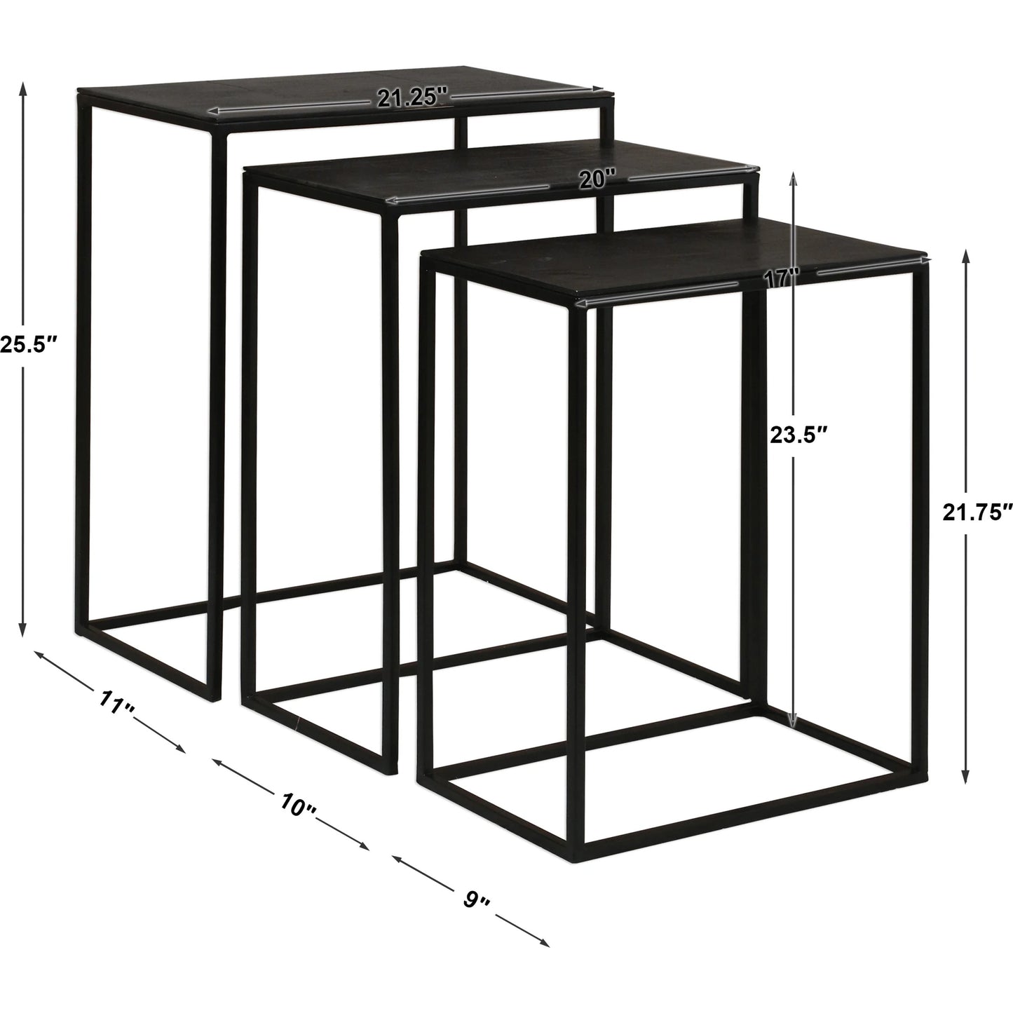006 S-253170 | Additional Silo | Coreene Iron Nesting Tables by Uttermost in iron. Made from iron, aluminum in a modern style.