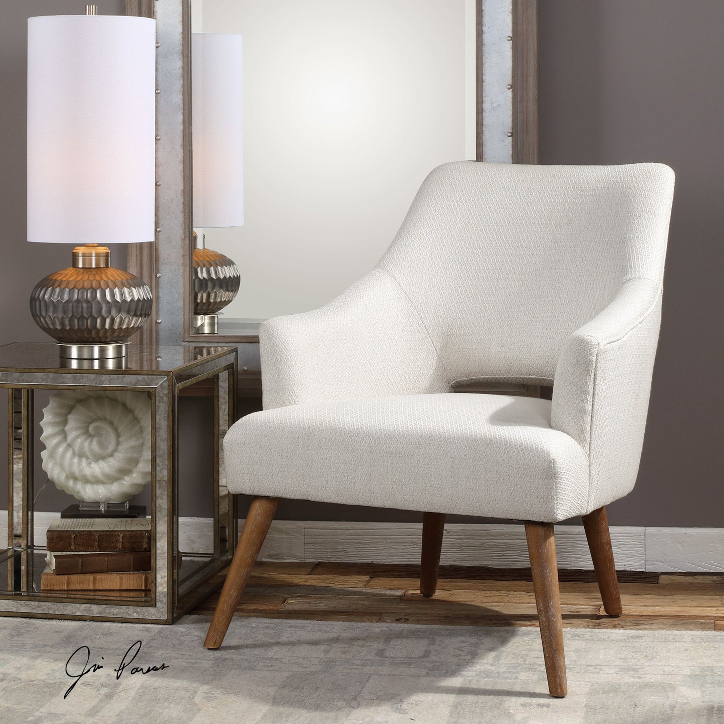 002 S-252911 | Additional Silo | Dree Retro Accent Chair by Uttermost. Made from plywood, rubber wood, foam, fabric in a modern style.