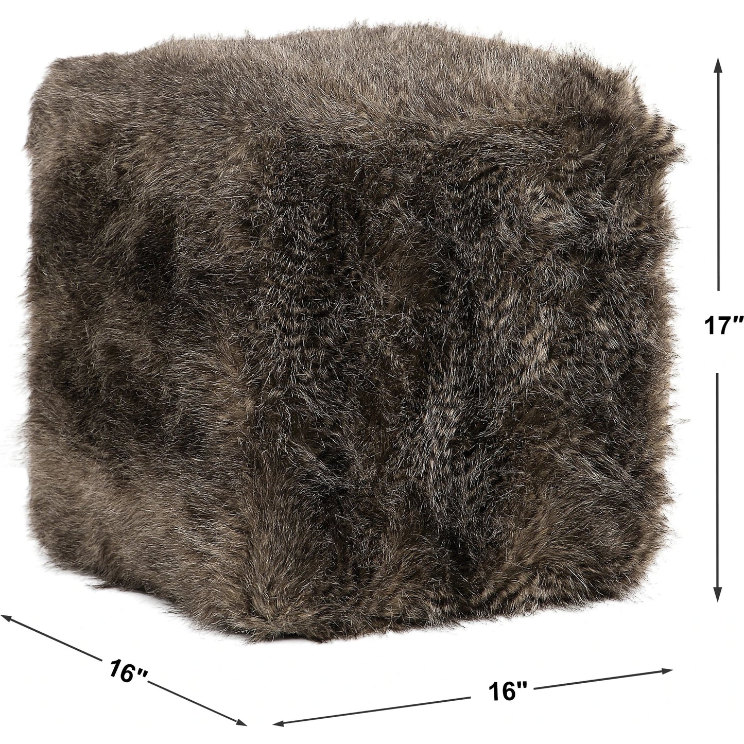 005 S-328949 | Additional Silo | Jayna Fur Ottoman by Uttermost. Made from mdf, faux fur, foam in a modern style.