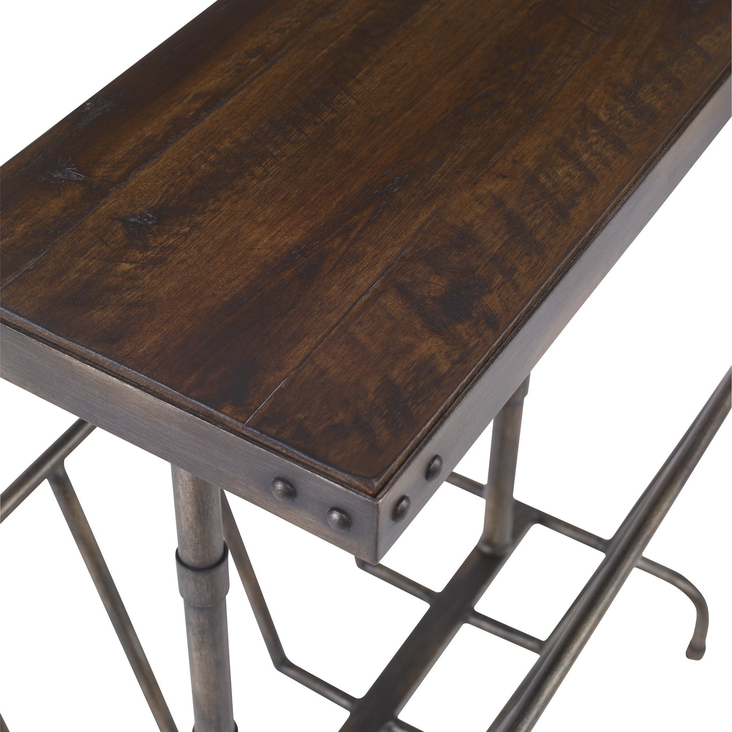 004 S-329001 | Additional Silo | Sonora Industrial Magazine Side Table by Uttermost. Made from iron, acacia in a rustic style.