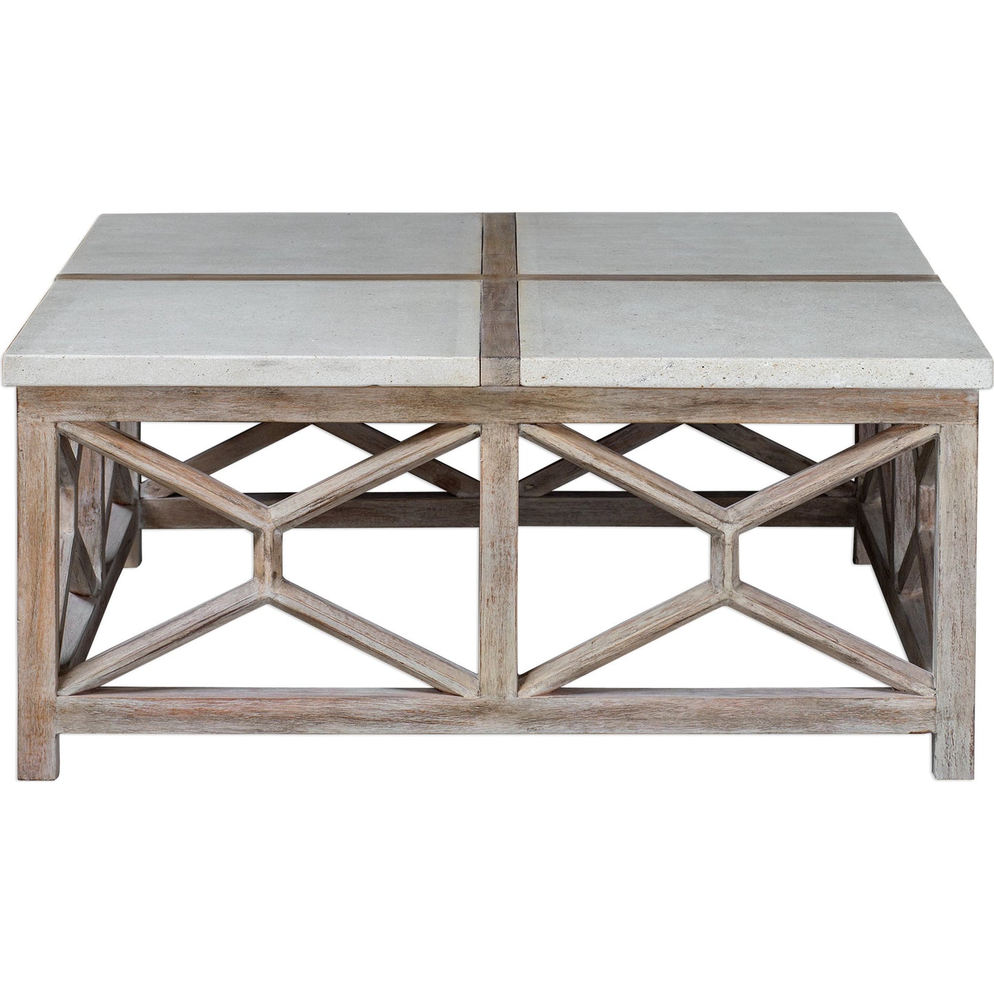 005 S-329041 | Additional Silo | Catali Stone Coffee Table by Uttermost. Made from javawood with plywood carb phase 2, limestone in a transitional style.
