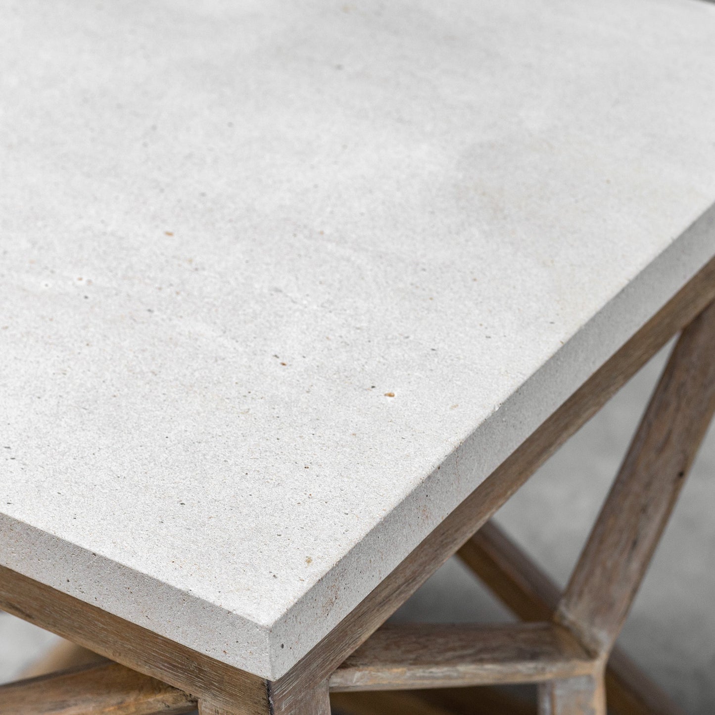 003 S-329042 | Additional Silo | Catali Stone End Table by Uttermost. Made from javawood with plywood carb phase 2, limestone in a transitional style.