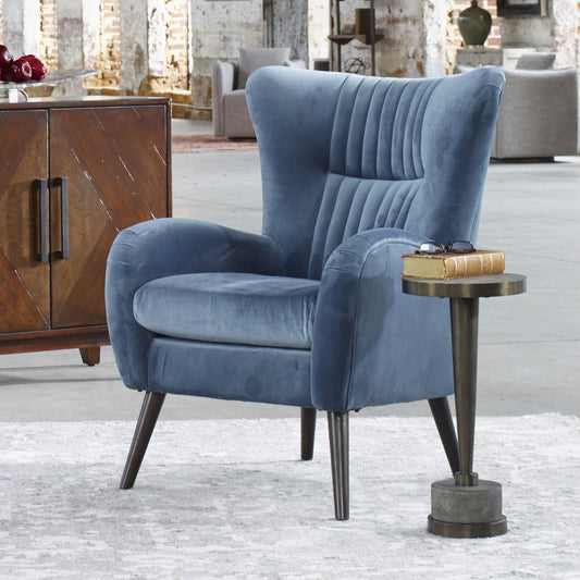 Masika Accent Table by Uttermost in bronze. Made from concrete, metal in a modern style.