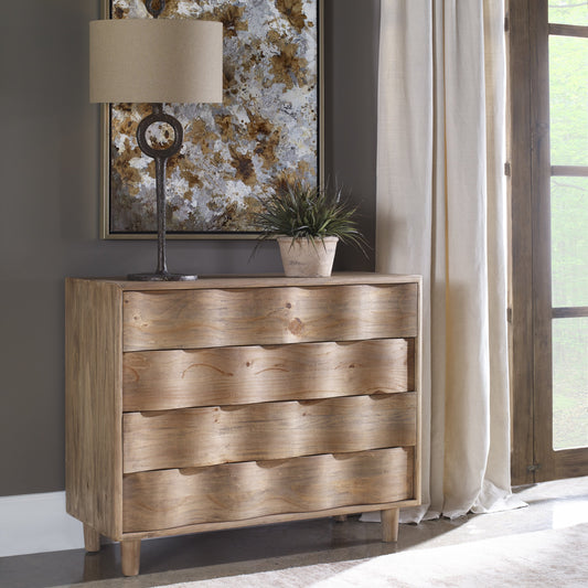 Crawford Light Oak Accent Chest by Uttermost. Made from mdf, veneer, pine in a modern style.