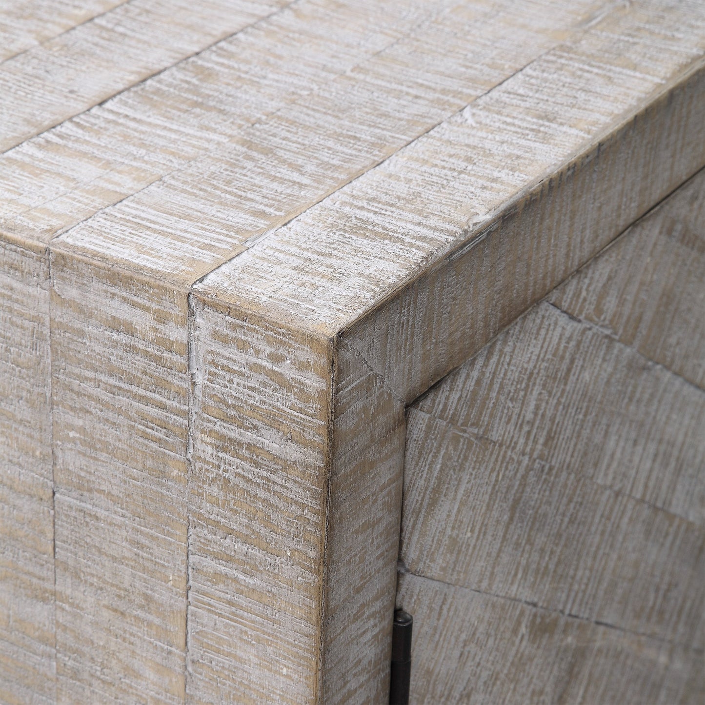 007 S-338748 | Closeup | Adalind White Washed Accent Cabinet by Uttermost in white. Made from fir wood, iron, mdf in a modern style.