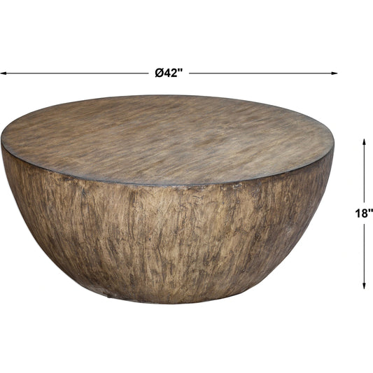 001 S-338765 | Primary Silo | Lark Round Wood Coffee Table by Uttermost. Made from mdf carb phase 2 with javawood, resin in a eclectic & global style.