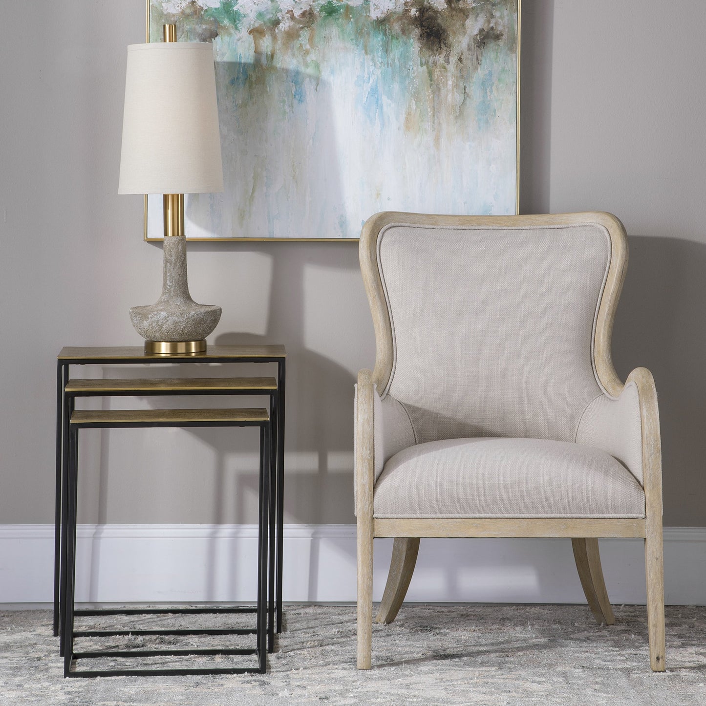 005 SR-388989 | Additional Silo | Coreene Nesting Tables by Uttermost in gold. Made from aluminum, iron in a modern style.