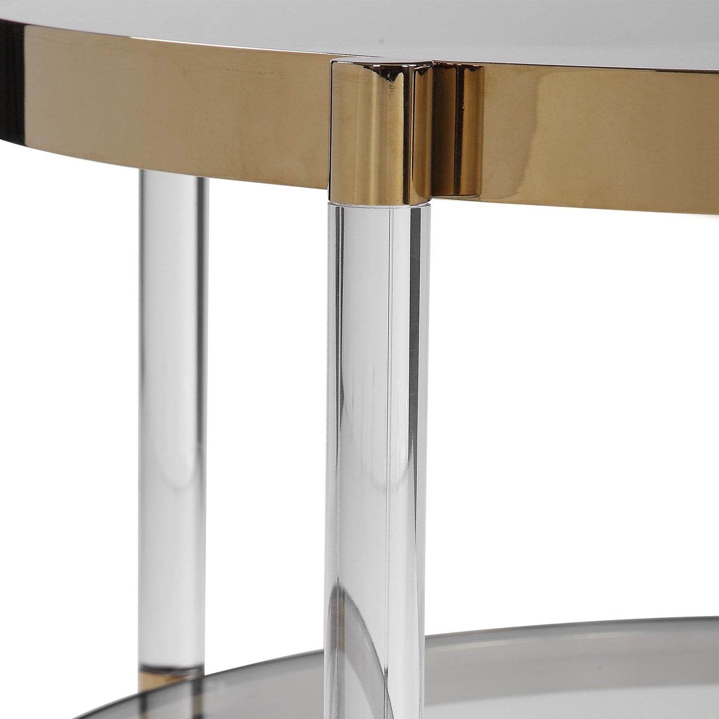 004 SR-388977 | Additional Silo | Kellen Coffee Table by Uttermost in gold. Made from stainless steel, glass, acrylic in a transitional style.