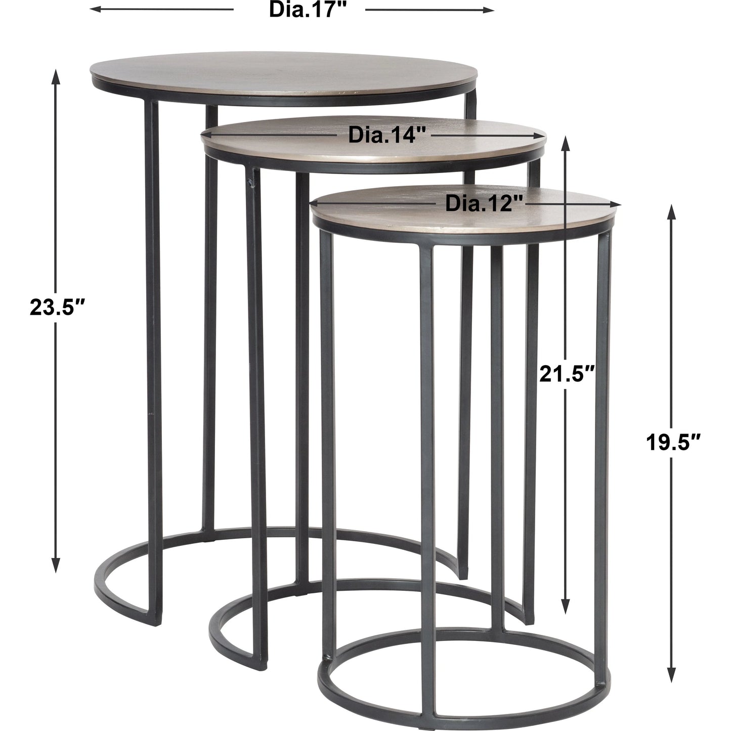 009 SR-766735 | Additional Silo | Erik Metal Nesting Tables by Uttermost in metal. Made from iron, aluminum in a modern style.