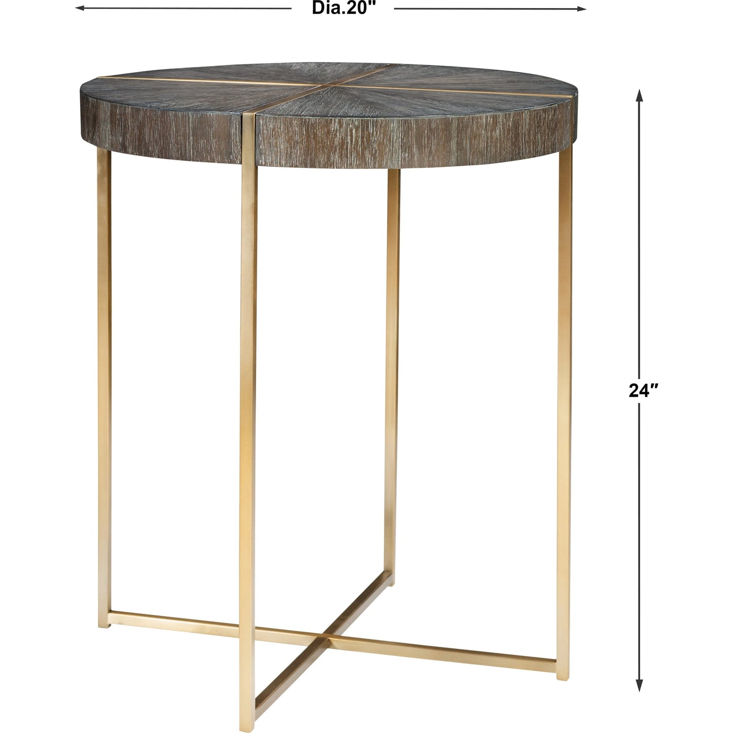 006 SR-766746 | Additional Silo | Taja Round Accent Table by Uttermost in dark walnut, gray. Made from stainless steel, acacia veneered mdf top in a modern style.