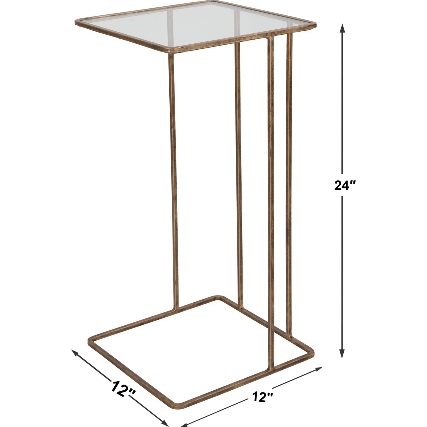 005 SR-801652 | Additional Silo | Cadmus Table by Uttermost in gold. Made from iron, glass in a modern style.