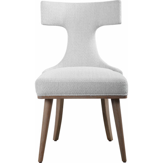 Klismos Accent Chair (Set of 2) by Uttermost in off white. Made from oak, fabric, foam, plywood in a transitional style.