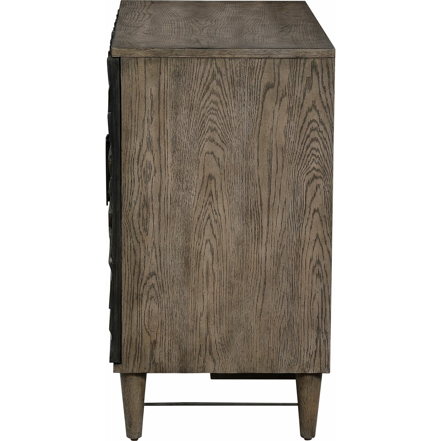 004 SR-824200 | Additional Silo | Shield Cabinet by Uttermost in gray. Made from rubber wood, oak veneer, mdf, particle board, steel in a eclectic & global style.