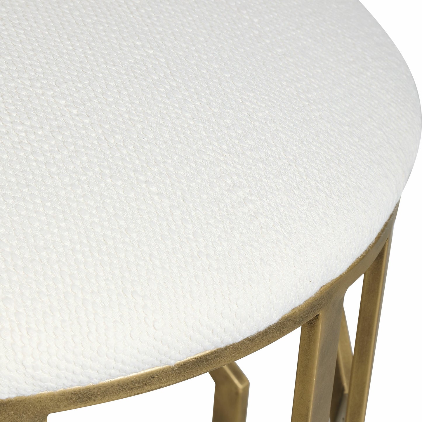 003 SR-824182 | Additional Silo | Trellis Geometric Accent Stool by Uttermost. Made from iron, mdf, fabric, foam in a transitional style.