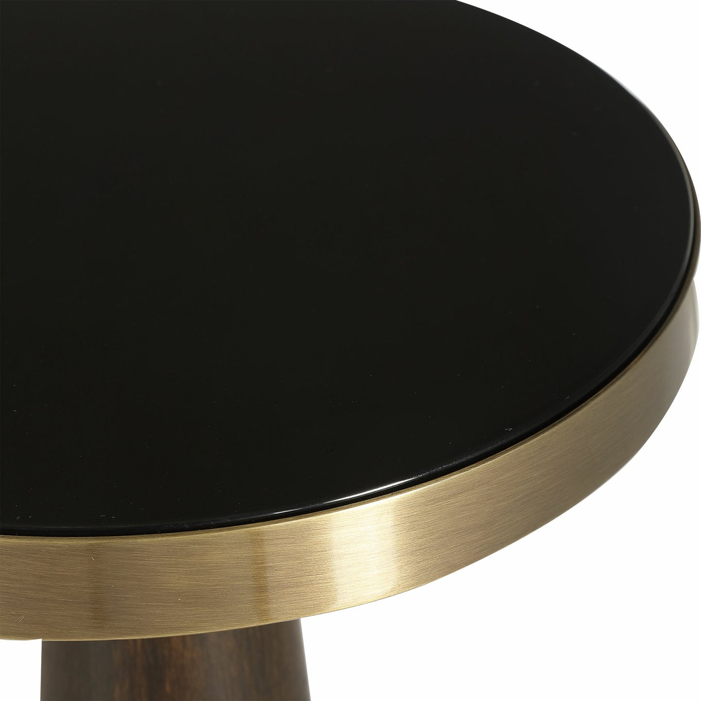 002 SR-824193 | Additional Silo | Fortier Accent Table by Uttermost in black. Made from 50% iron, 10% glass, 40% rubber wood in a eclectic & global style.