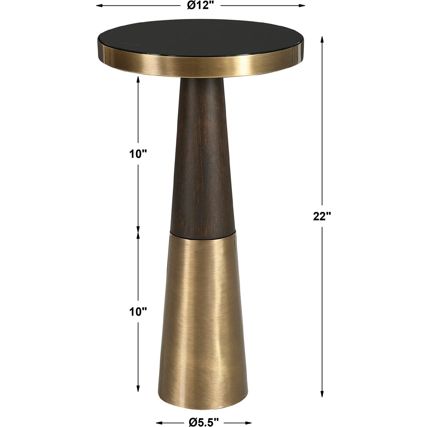 004 SR-824193 | Additional Silo | Fortier Accent Table by Uttermost in black. Made from 50% iron, 10% glass, 40% rubber wood in a eclectic & global style.