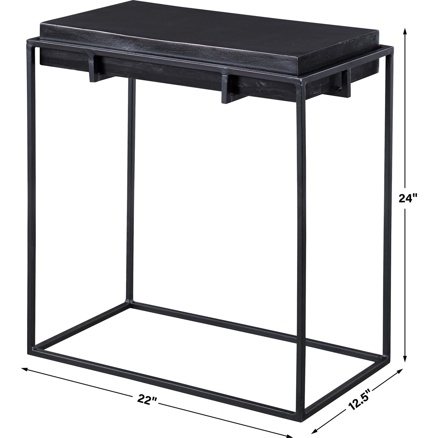003 SI-1750295 | Additional Silo | Telone Side Table by Uttermost in black. Made from iron, aluminum in a modern style.