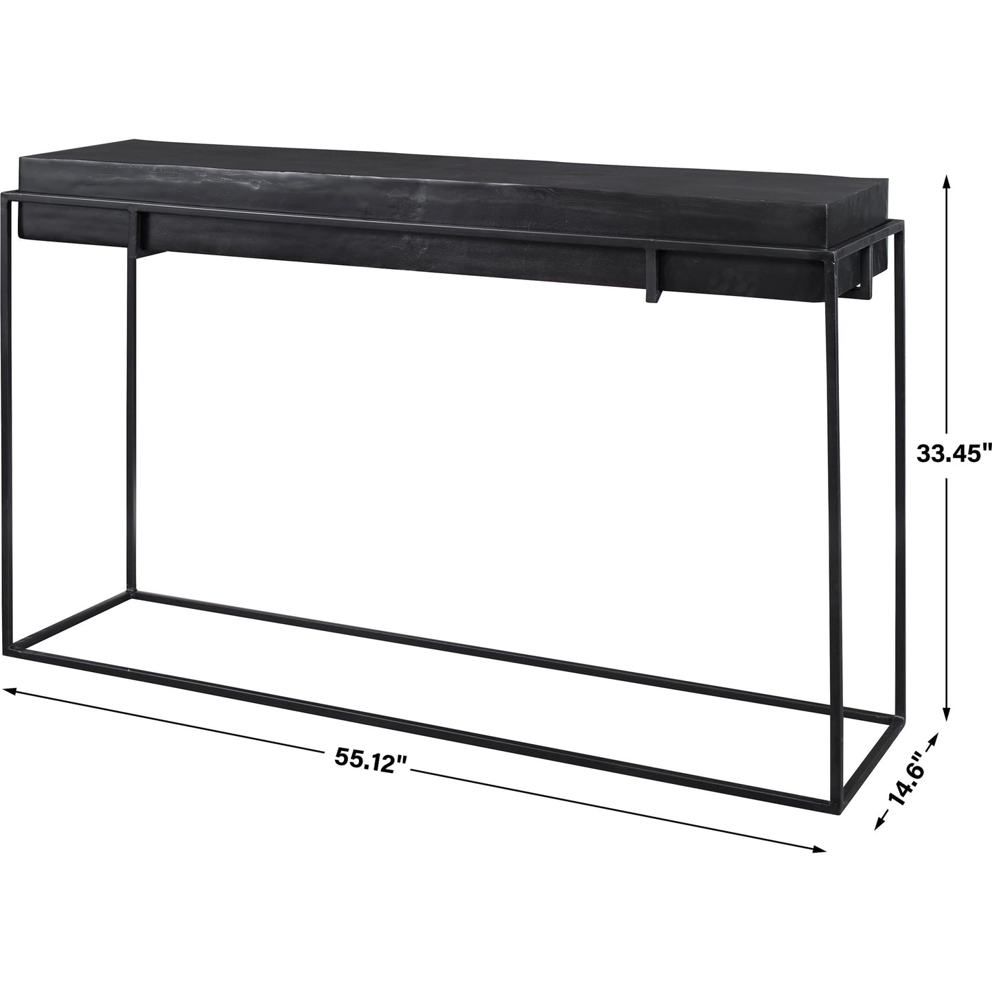 004 SI-1750294 | Additional Silo | Telone Console Table by Uttermost in black. Made from iron, aluminum in a modern style.