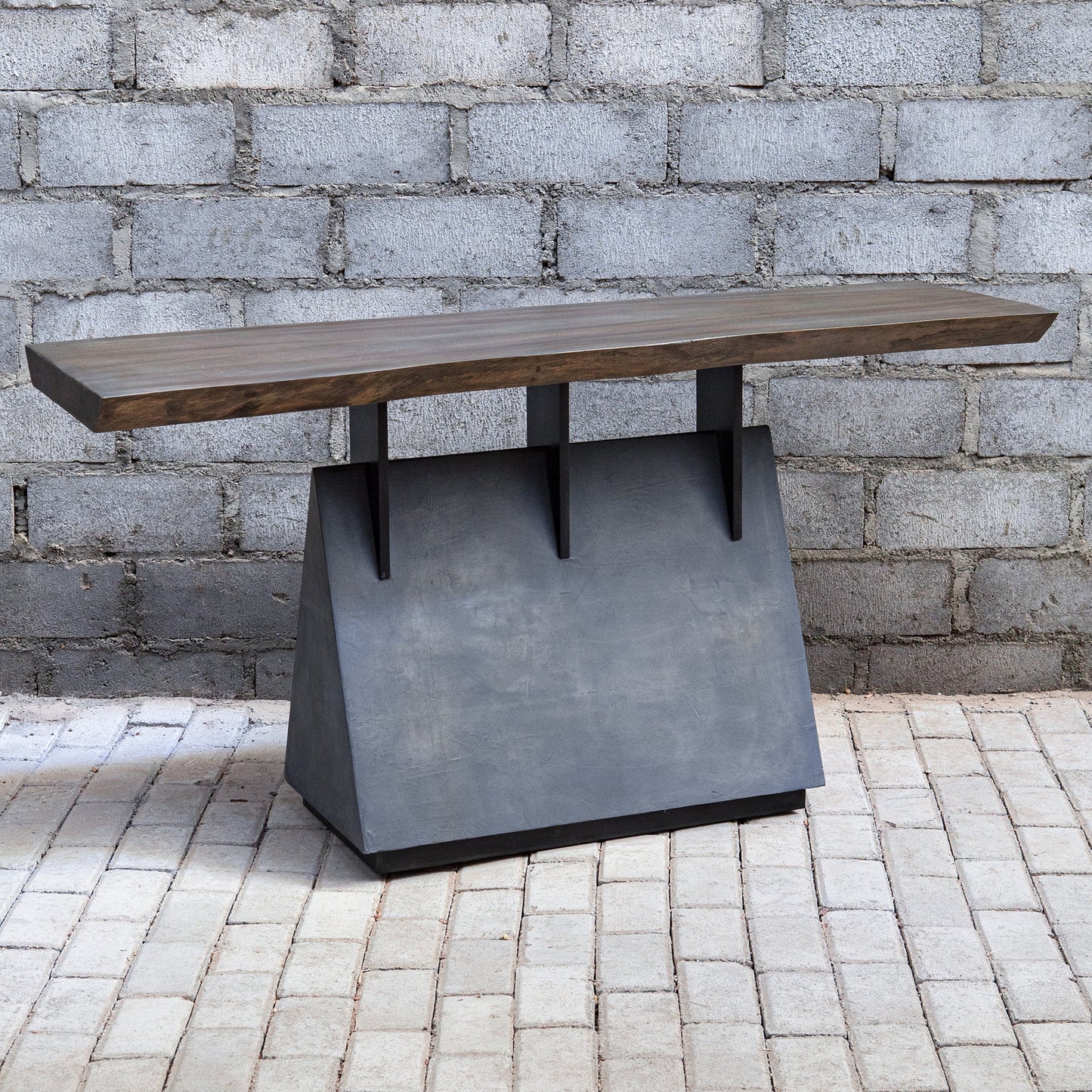 007 SR-860998 | Lifestyle | Vessel Console Table by Uttermost. Made from mahogany wood with iron, title tsca vi in a modern style.
