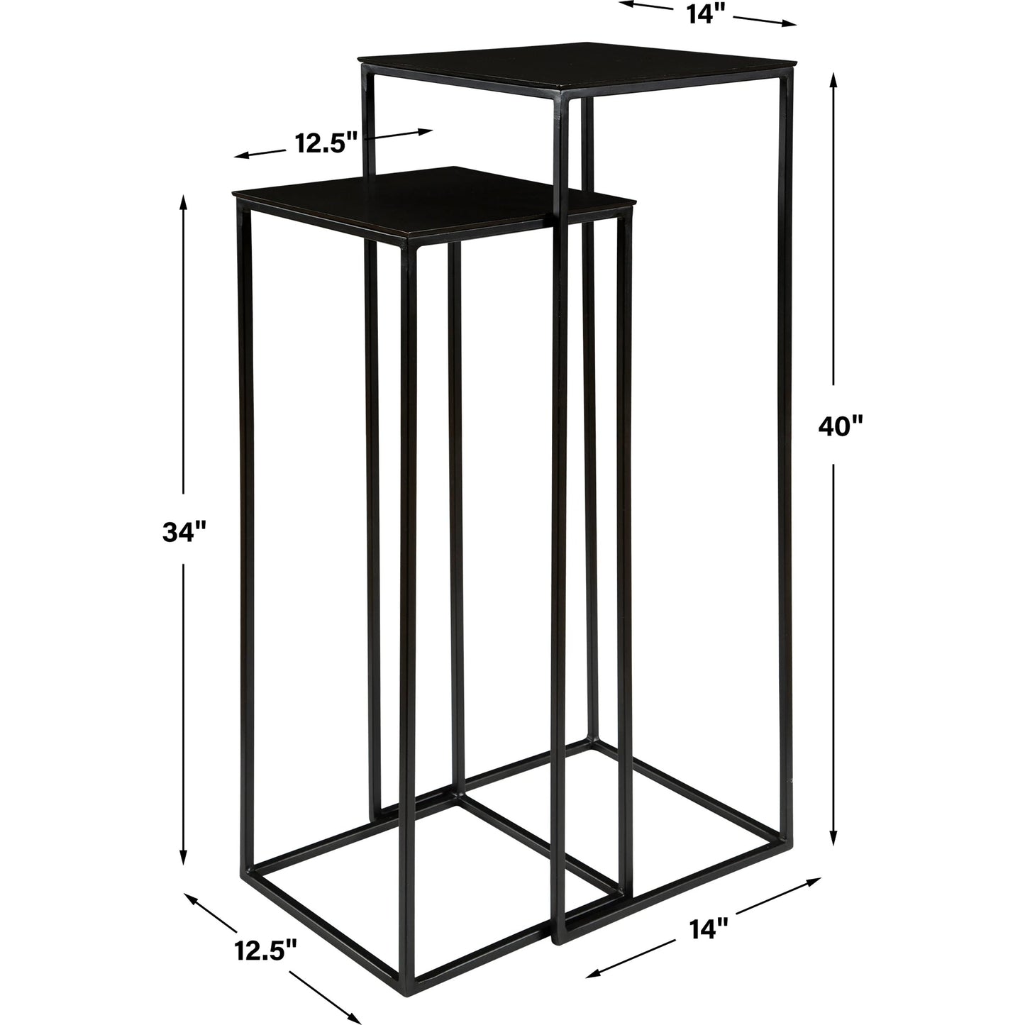 004 SI-1754796 | Additional Silo | Coreene Nesting Pedestals by Uttermost in antique bronze. Made from iron, aluminum in a modern style.