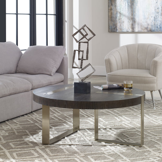 Converge Coffee Table by Uttermost. Made from mdf, metal in a modern style.