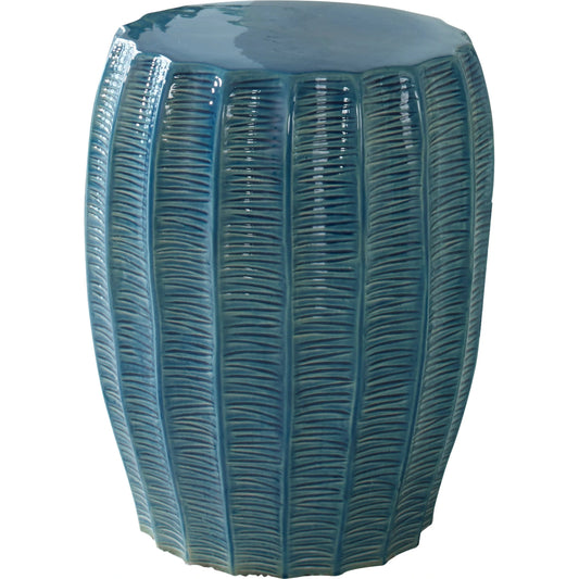Harbor Garden Stool by Uttermost in aqua. Made from earthenware in a modern style.