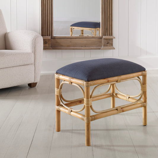 Laguna Small Bench by Uttermost. Made from pine wood, foam, fabric in a coastal style.
