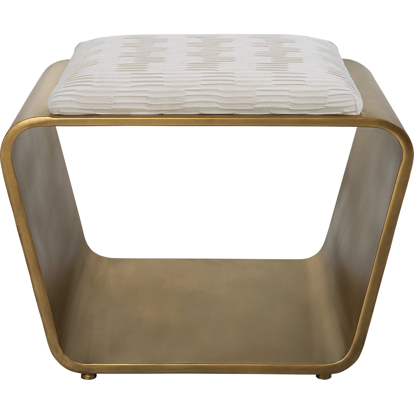 004 SI-1789781 | Additional Silo | Hoop Bench by Uttermost in antique gold. Made from iron, mdf, polyester, foam in a modern style.