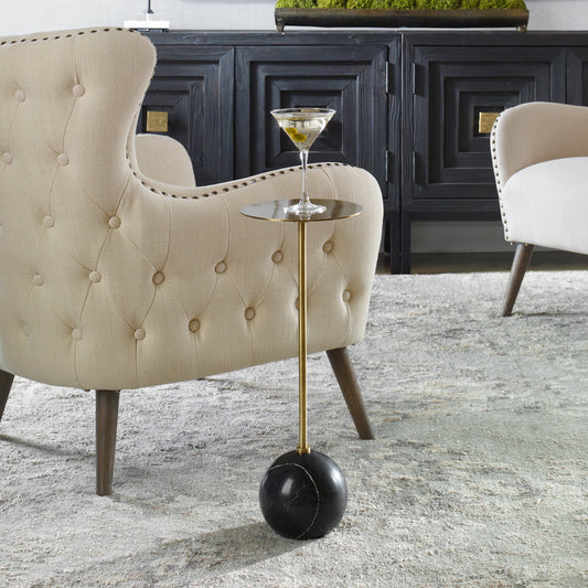 Gimlet Drink Table by Uttermost. Made from metal, marble, solid brass in a modern style.