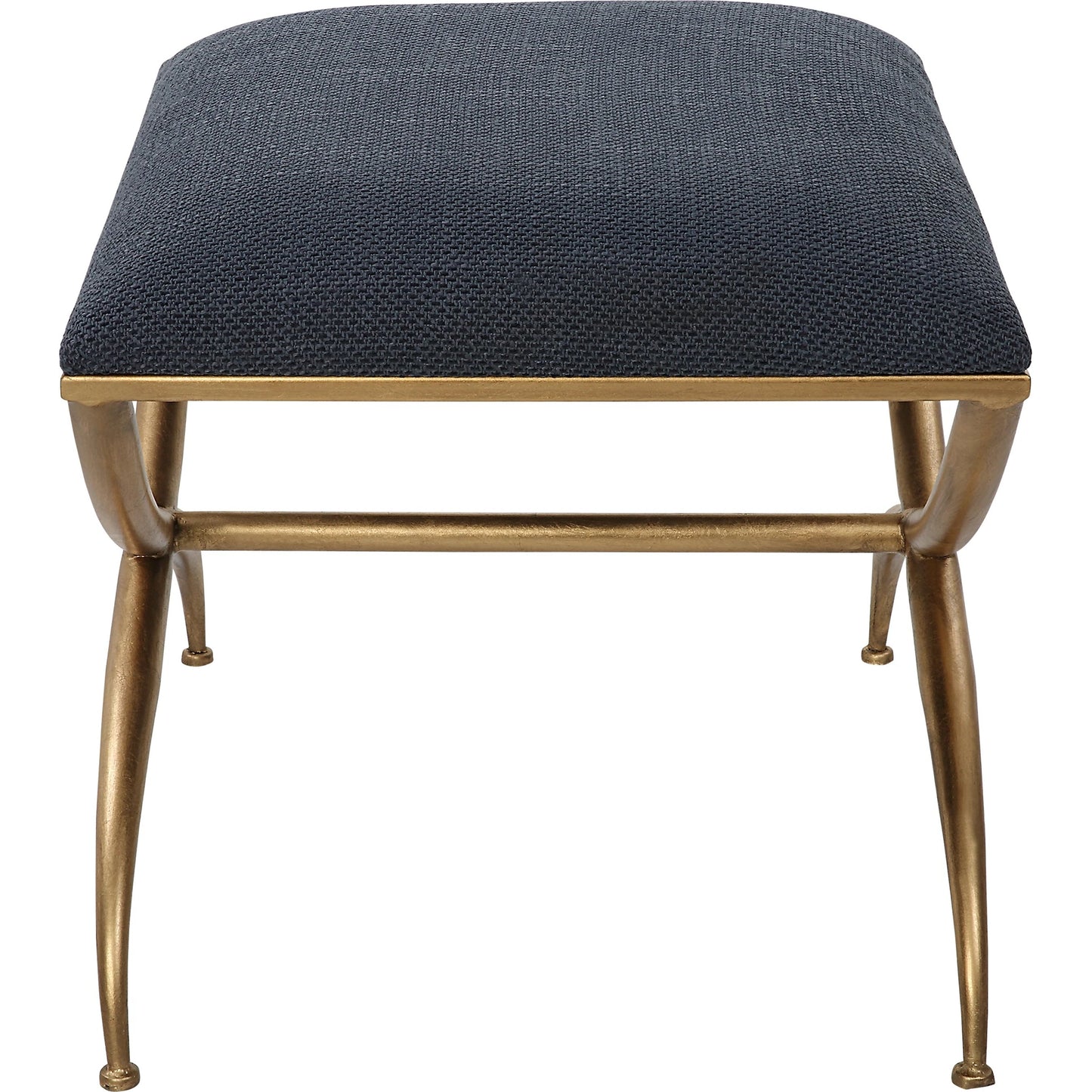 011 SI-1923665 | Additional Silo | Crossing Bench by Uttermost in gold. Made from foam, fabric, iron, mdf in a transitional style.