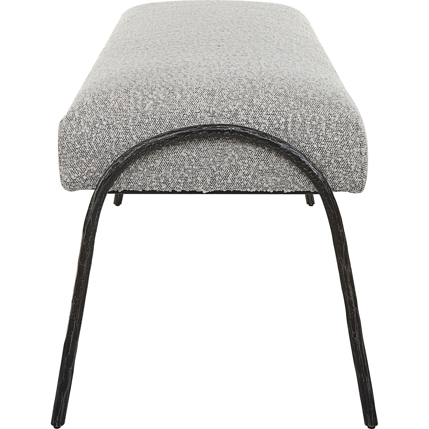 003 SI-1923671 | Additional Silo | Jacobsen Bench by Uttermost in ivory, warm gray. Made from fabric, foam, plywood, iron in a modern style.