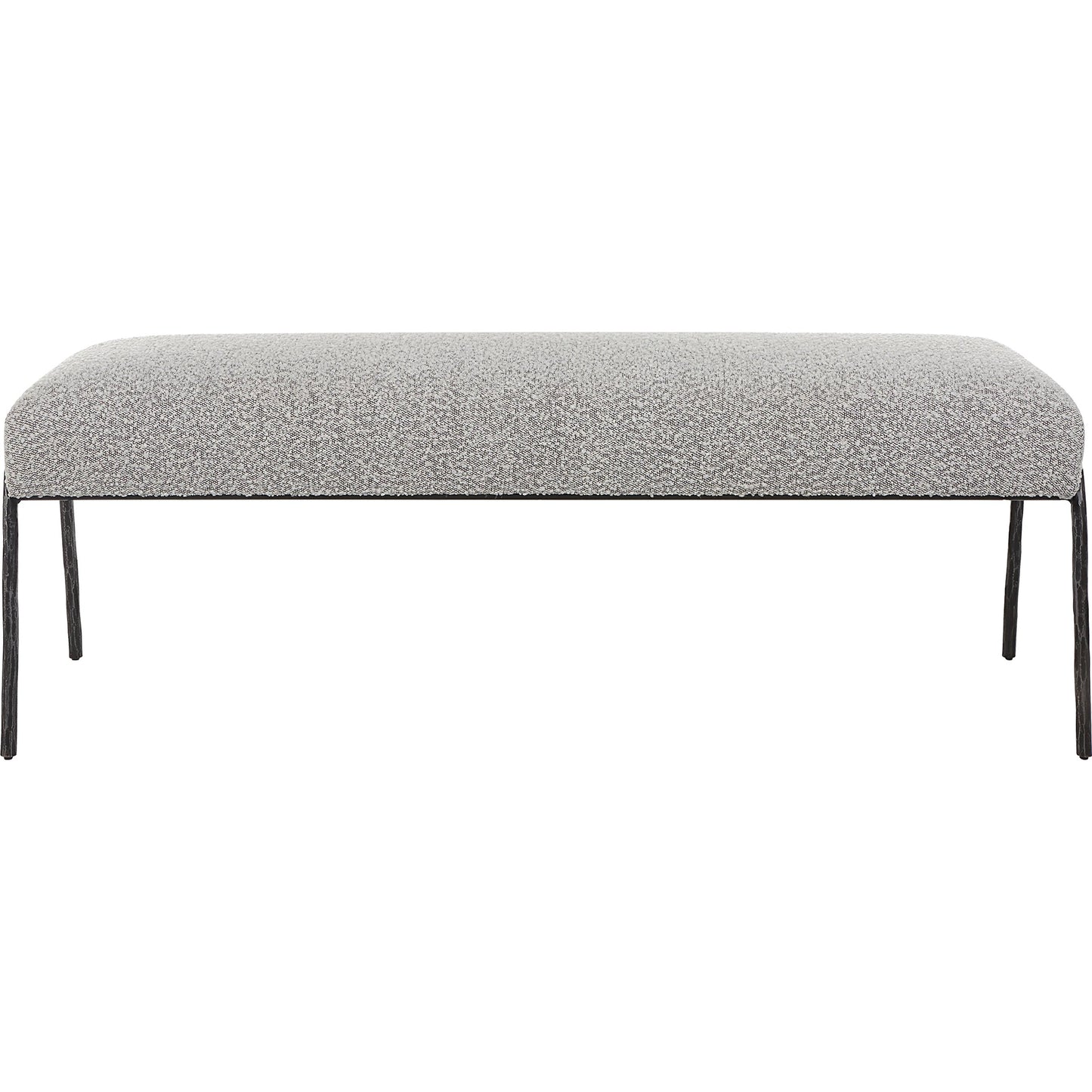 002 SI-1923671 | Additional Silo | Jacobsen Bench by Uttermost in ivory, warm gray. Made from fabric, foam, plywood, iron in a modern style.