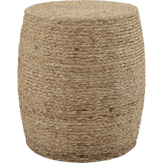 Resort Accent Stool by Uttermost. Made from mdf, straw rope, fir in a coastal style.