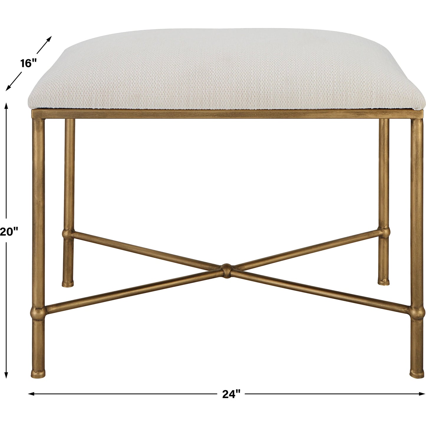 010 SI-1923675 | Additional Silo | Avenham Small Bench by Uttermost. Made from foam, fabric, mdf, iron in a modern style.