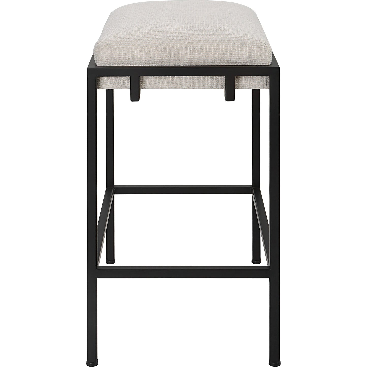 004 SI-1923680 | Additional Silo | Paradox Counter Stool by Uttermost in matte black. Made from iron, mdf, foam, polyester in a modern style.