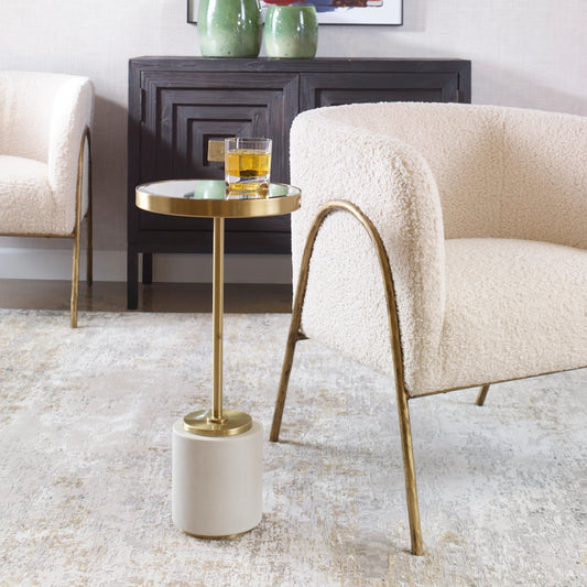 Laurier Drink Table by Uttermost in brass. Made from unique in a modern style.