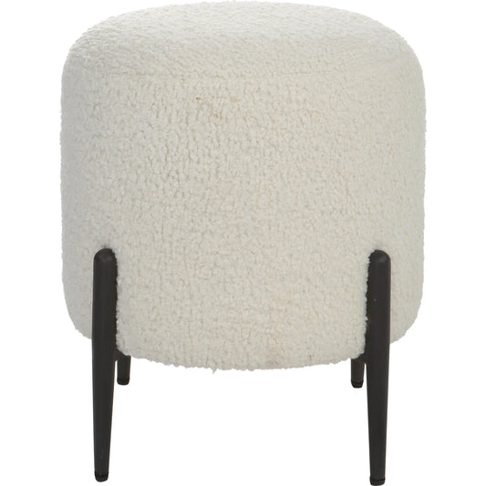 000 SI-1923692 | Primary Silo | Arles Ottoman by Uttermost in white and satin black. Made from hardwood, plywood, fabric, foam in a transitional style.