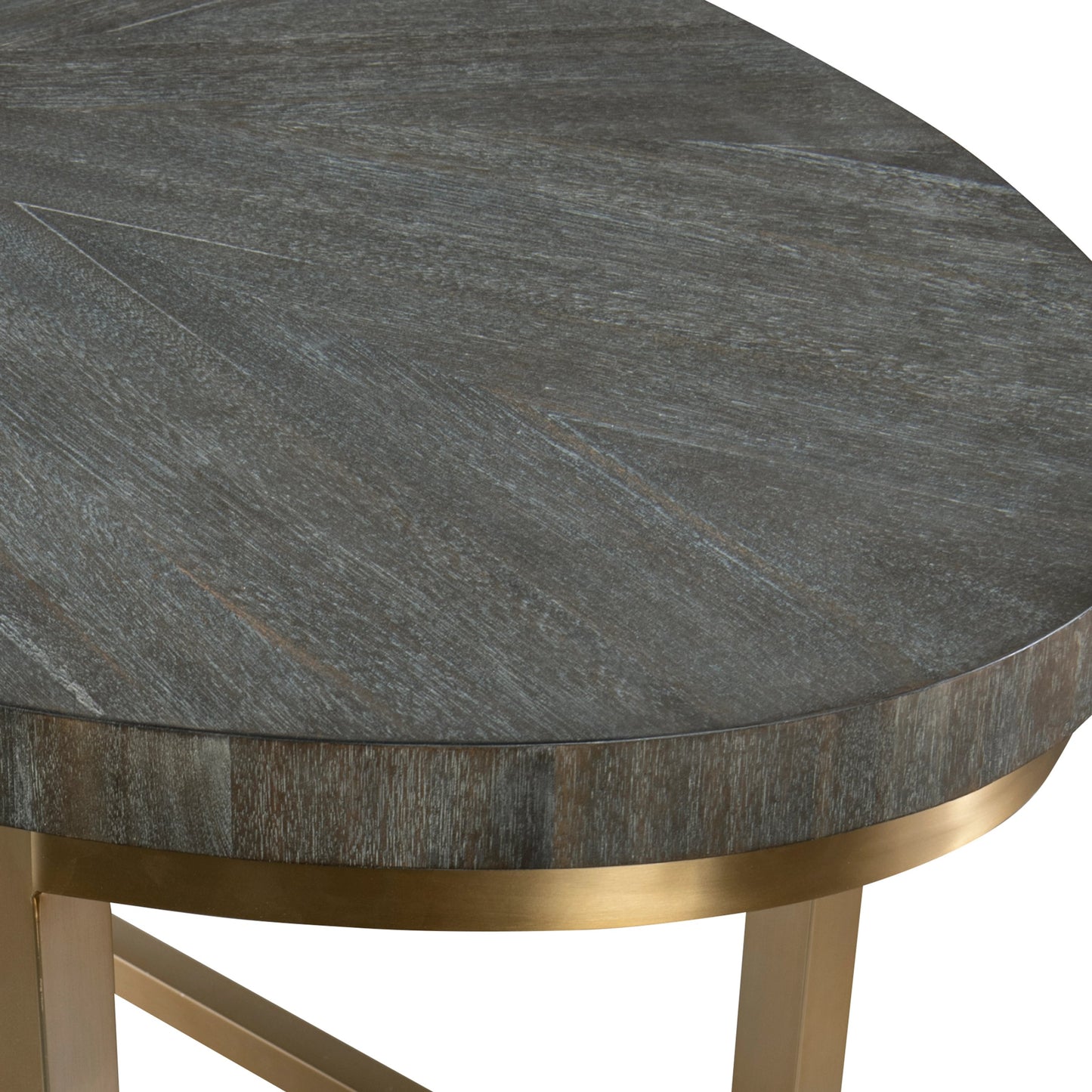 004 SI-1981340 | Additional Silo | Taja Oval Desk by Uttermost in dark walnut, gray. Made from mdf, acacia veneer, brushed stainless steel in a modern style.