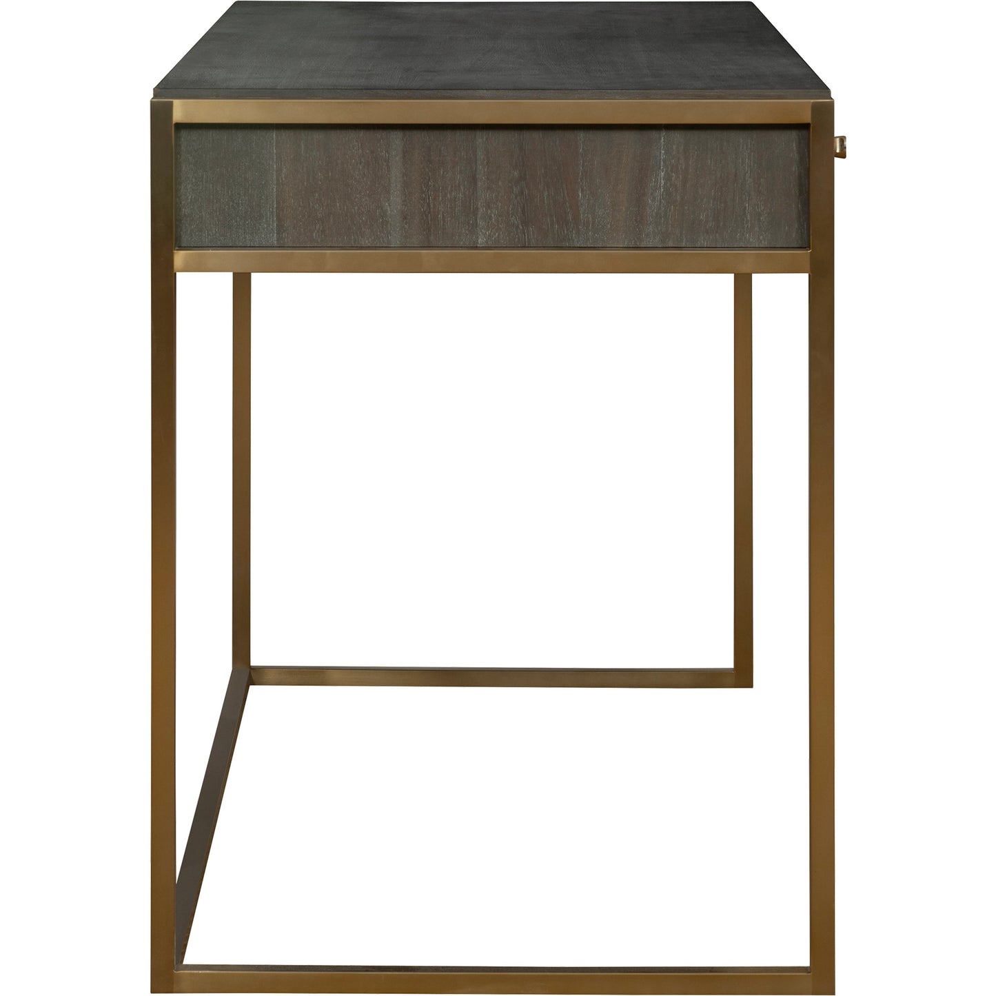 004 SI-1981341 | Additional Silo | Taja Writing Desk by Uttermost in dark walnut, gray. Made from mdf, acacia veneer, stainless steel in a modern style.