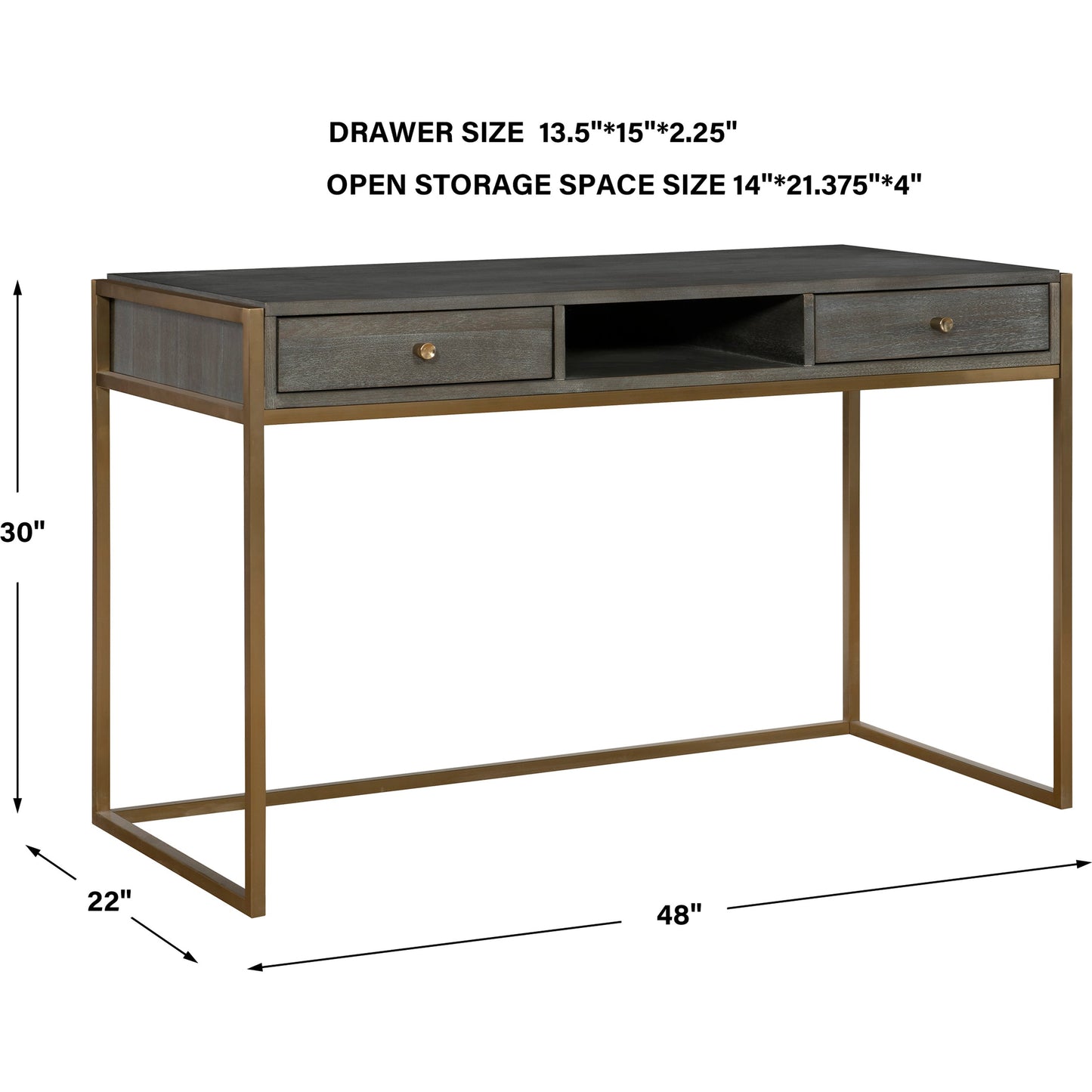 003 SI-1981341 | Additional Silo | Taja Writing Desk by Uttermost in dark walnut, gray. Made from mdf, acacia veneer, stainless steel in a modern style.