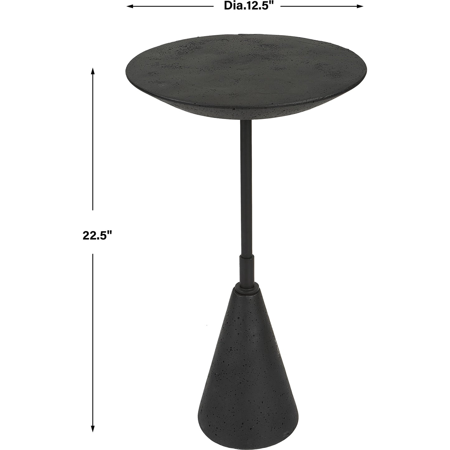 003 SI-1981349 | Additional Silo | Midnight Accent Table by Uttermost in black. Made from black marble polymer, steel in a modern style.