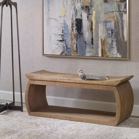 Connor Bench by Uttermost. Made from reclaimed elm in a modern style.