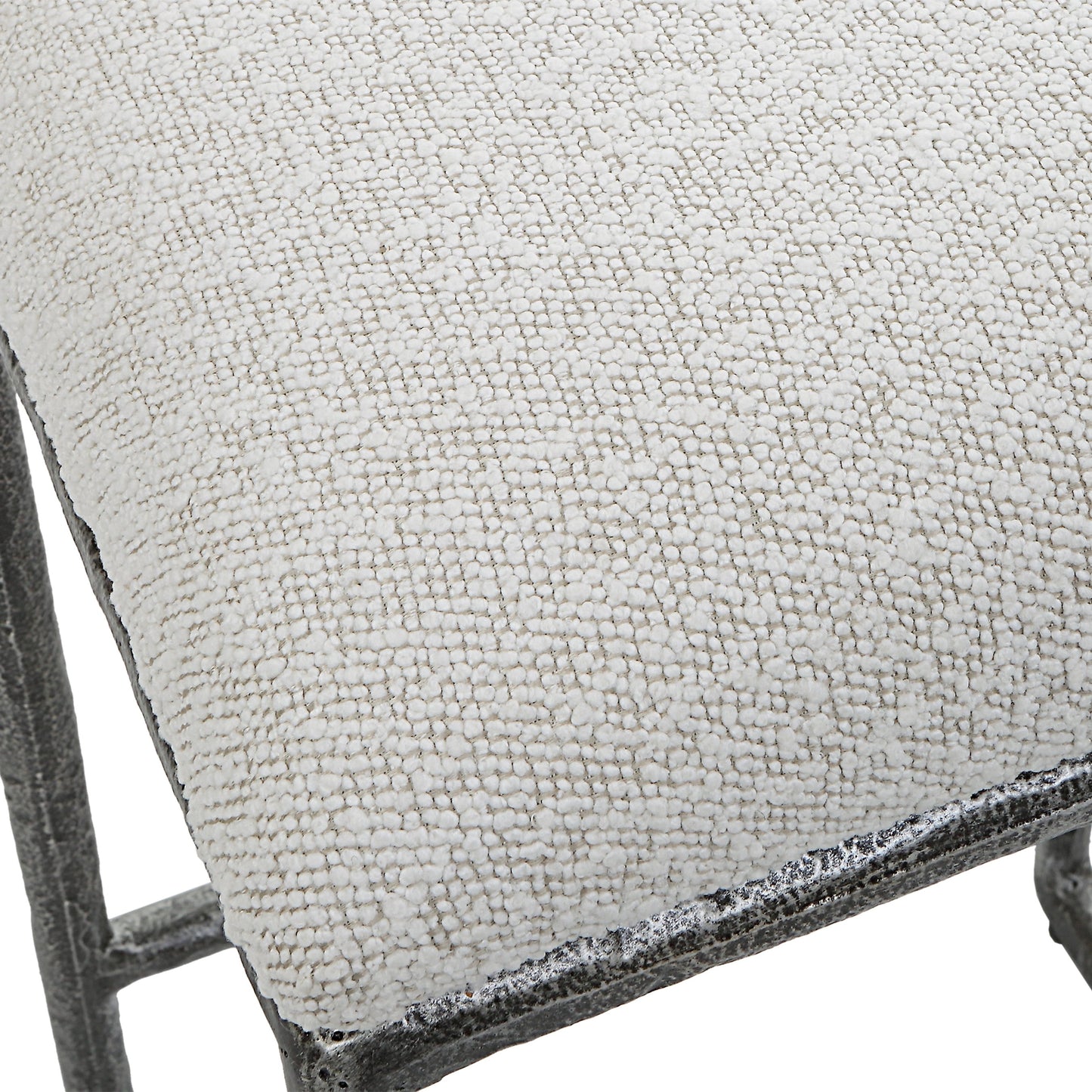 006 SI-1981307 | Additional Silo | Brisbane Counter Stool by Uttermost in ivory, gray and charcoal. Made from cast iron, mdf, foam, fabric in a modern style.