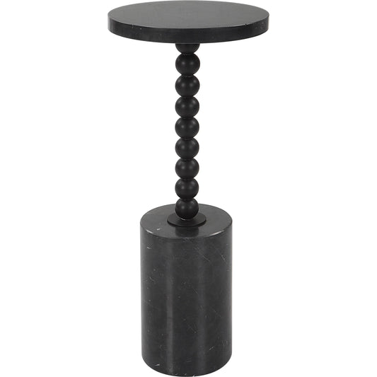 Bead Drink Table by Uttermost in black. Made from iron, marble in a modern style.