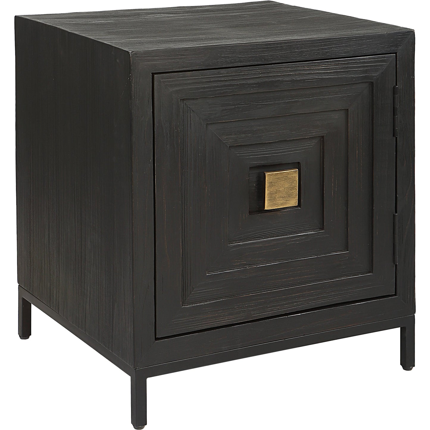 002 SI-1981372 | Additional Silo | Aiken Cabinet by Uttermost in dark ebony. Made from fir, wood, steel in a transitional style.