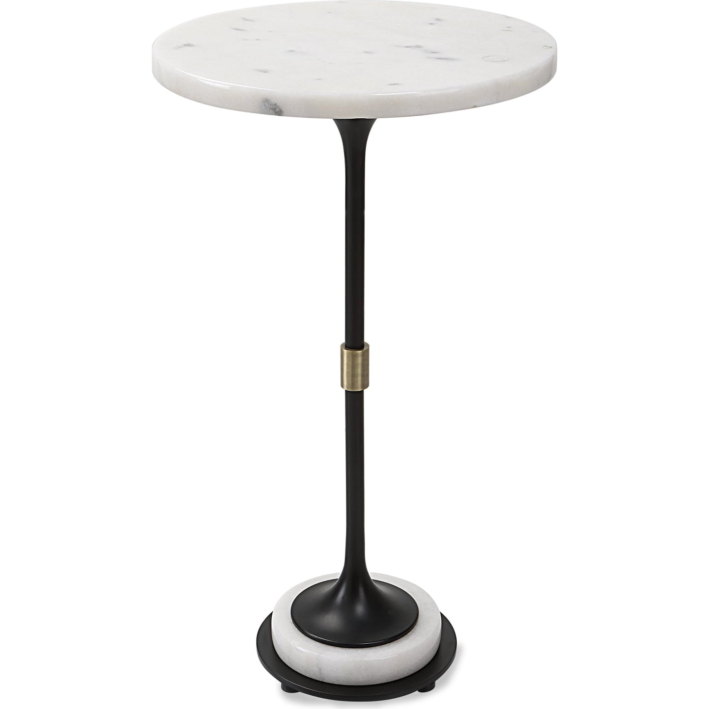 002 SI-1981345 | Additional Silo | Sentry Accent Table by Uttermost in black, polished white. Made from iron, marble in a modern style.
