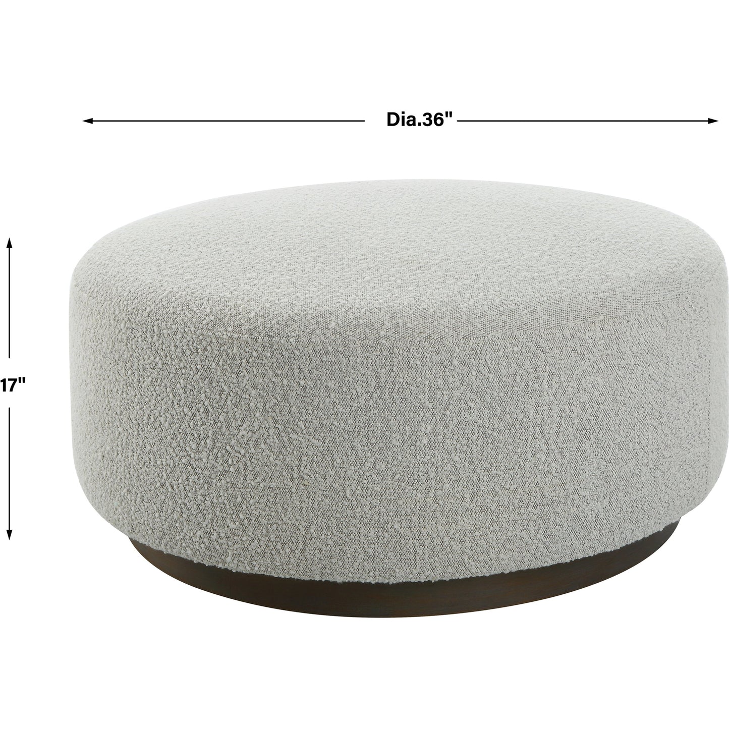003 SI-1981315 | Additional Silo | Avila Large Ottoman by Uttermost in ivory, gray and walnut. Made from plywood, foam, fabric in a modern style.